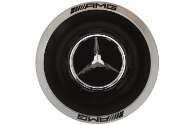 Enjoliveur de roue AMG/Anneau argent/Logo noir 