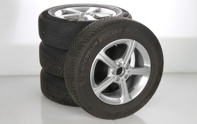 Pack jantes alu et pneus MICHELIN/PilotAlpin5 à 5 branches 