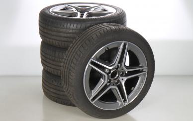 Pack de roues complètes d'été alliage 18 pouces avec pneus Bridgestone pour Classe B 247, CLA 118 et d'autres, Mercedes-AMG d'origine