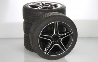 Pack de roues complètes d'été alliage 18 pouces avec pneus Bridgestone pour Classe B 247, CLA 118 et d'autres, Mercedes-AMG d'origine