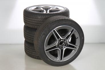 Pack de roues complètes d'été alliage 18 pouces avec pneus Continental pour Classe A 177, CLA ShootingBrake X118 et d'autres, Mercedes-AMG d'origine