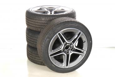 Pack de roues complètes d'été alliage 18 pouces avec pneus Continental pour Classe A 177, CLA ShootingBrake X118 et d'autres, Mercedes-AMG d'origine