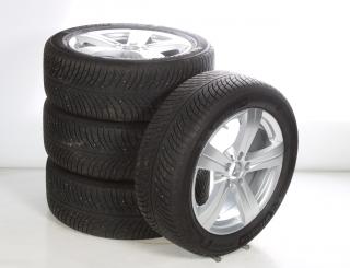 Pack jantes alu et pneus MICHELIN/PilotAlpin5 à 5 branches 