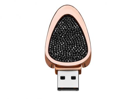 Clé USB Collection, 16 Go, cristal or rose/noir 